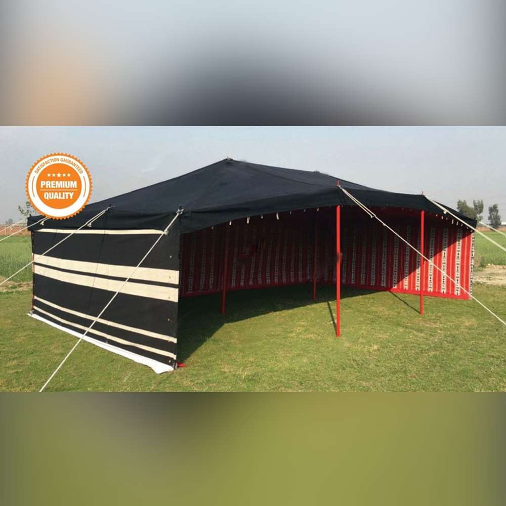 Arabic Deluxe Tent AMT-124-2L Iron Stick 24 x 15 ft Black/White 0