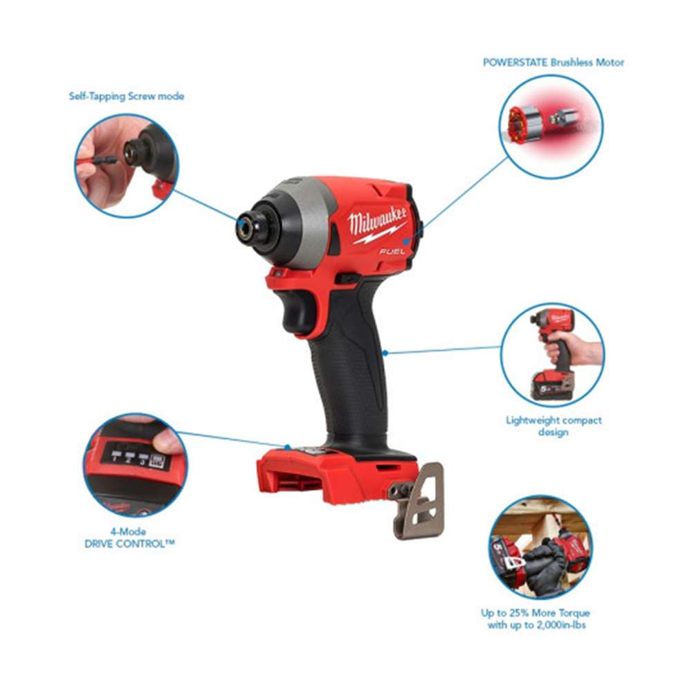 Milwaukee M18FID2-0X M18 Fuel 1/4'' Cordless Hex Impact Driver 6