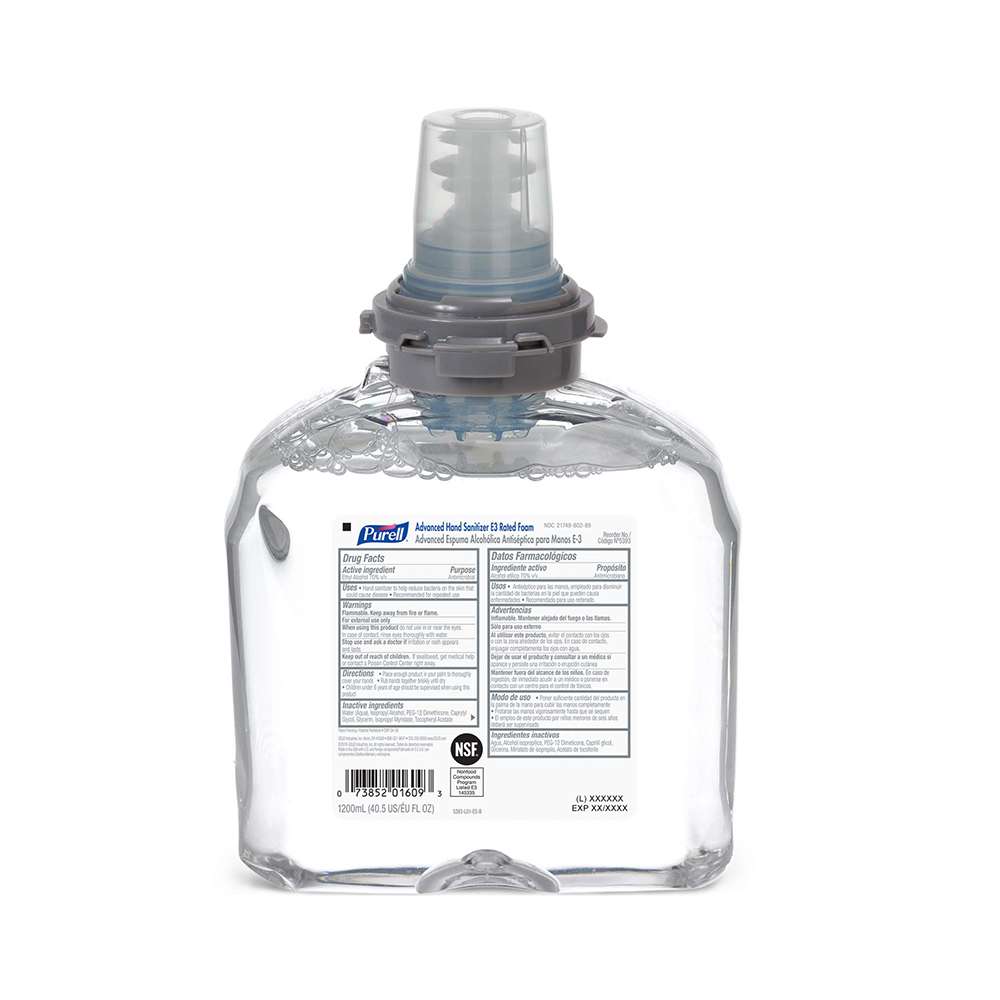 معقم اليدين الرغوي الشفاف (E3) من (Purell) و القابل لإعادة التعبئة سعة (1200ml) 0