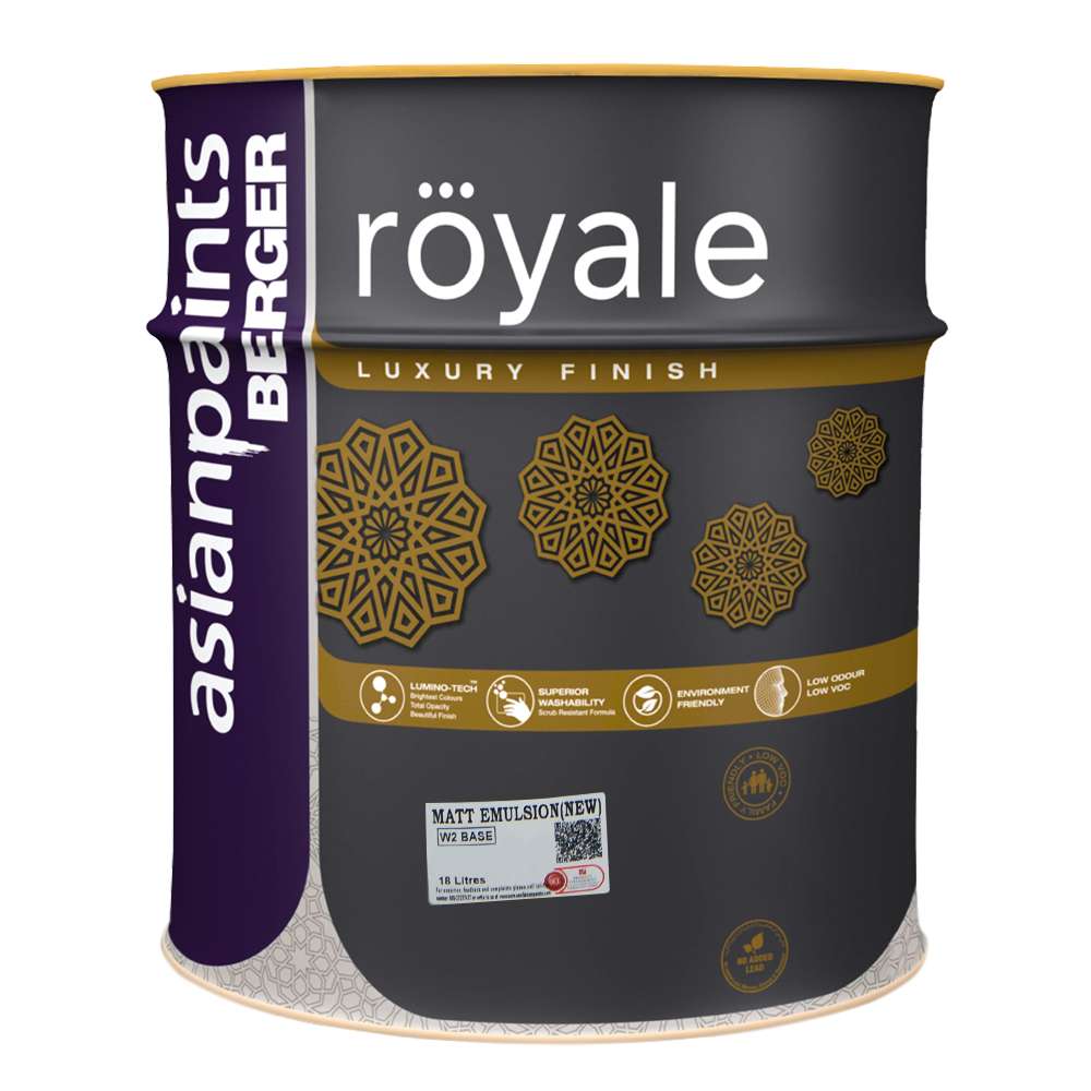 Asian Paints Berger Royale Luxury Matt Emulsion 18L, W2 Base 0