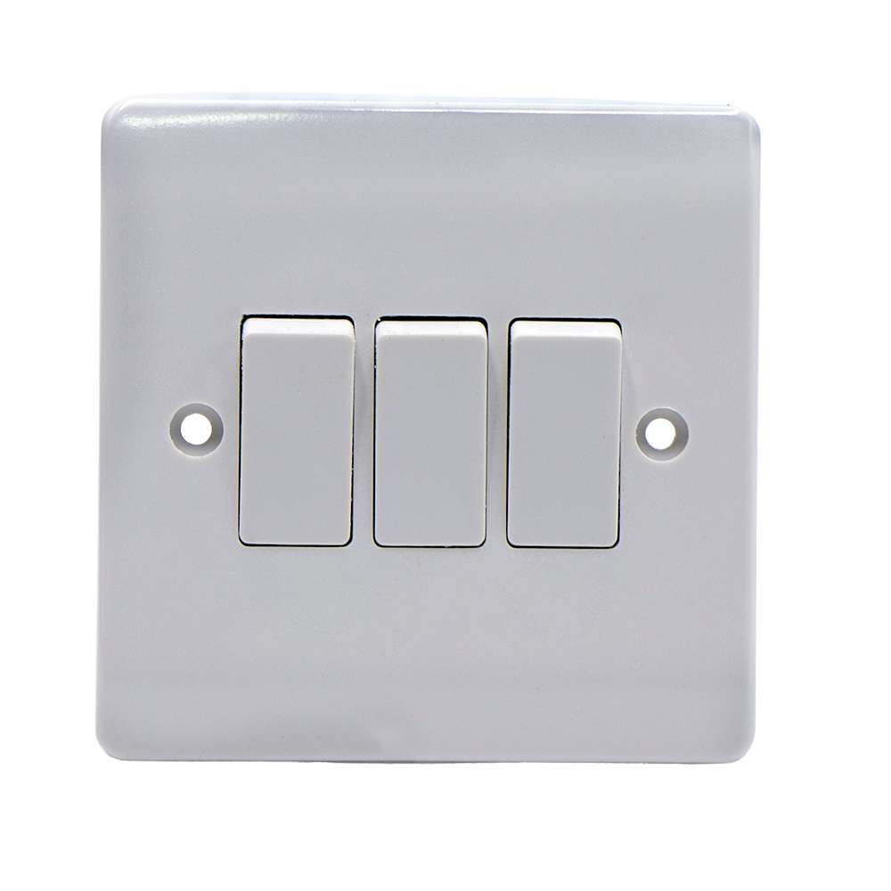 Excel 3 Gang 1 Way IP66 Plate Light Switch 0