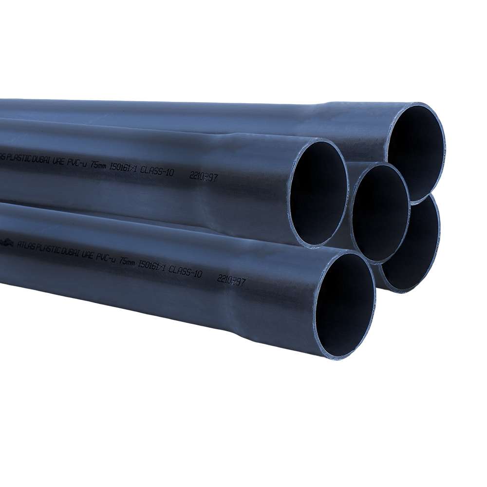 Atlas 75mm x 6Mtr Class 10 PVC Pipe - Per Pcs 1