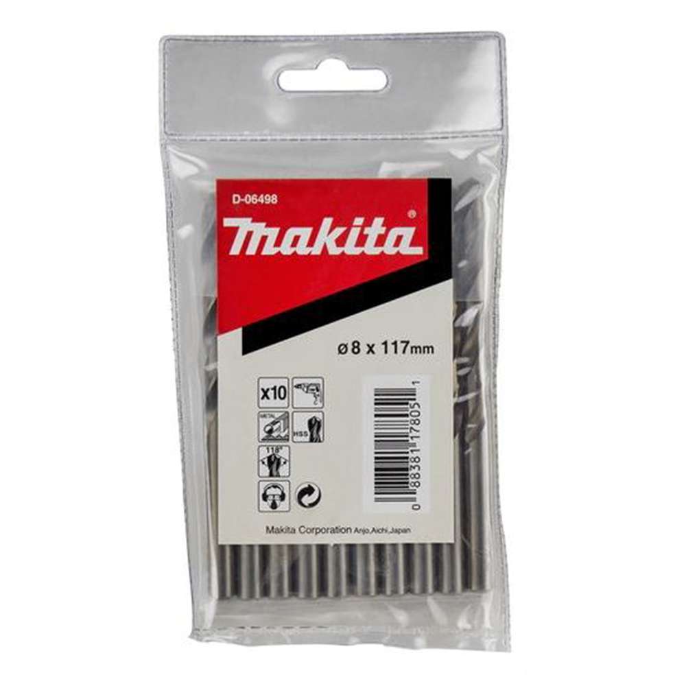 Makita D-06498 8 x 117mm HSS-G Metal Drill Bit 0
