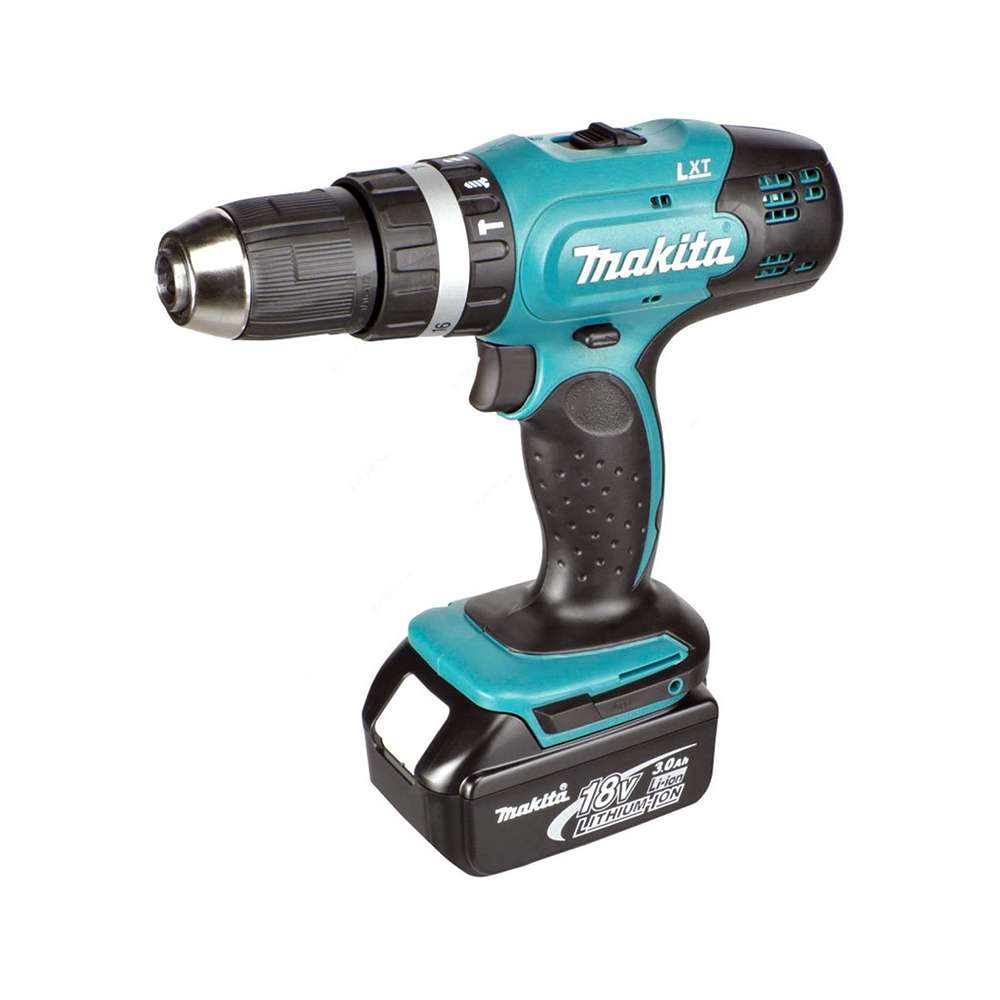 Makita Cordless Hammer Drill With 3Ah Battery and Charger DHP453RFE 13mm 18V 3