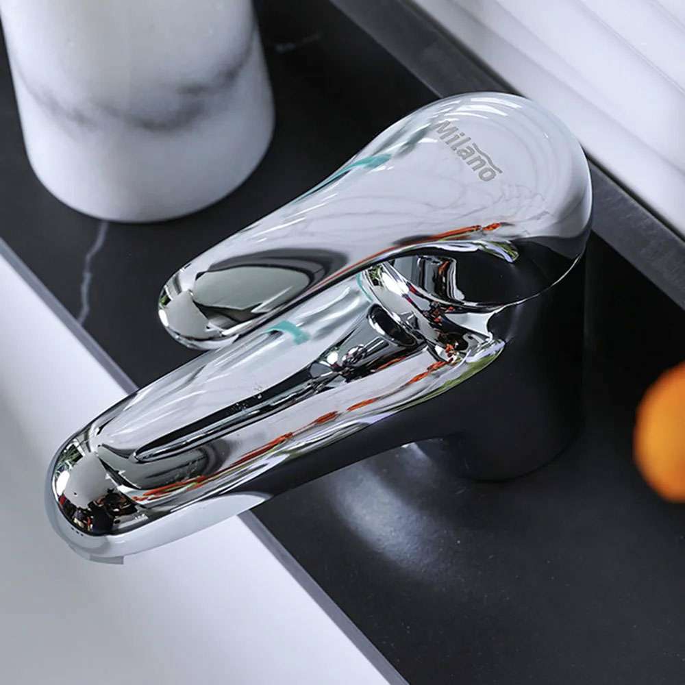 Milano Queen Basin Mixer Tap with Pop up Waste & Flexible Pipe 1