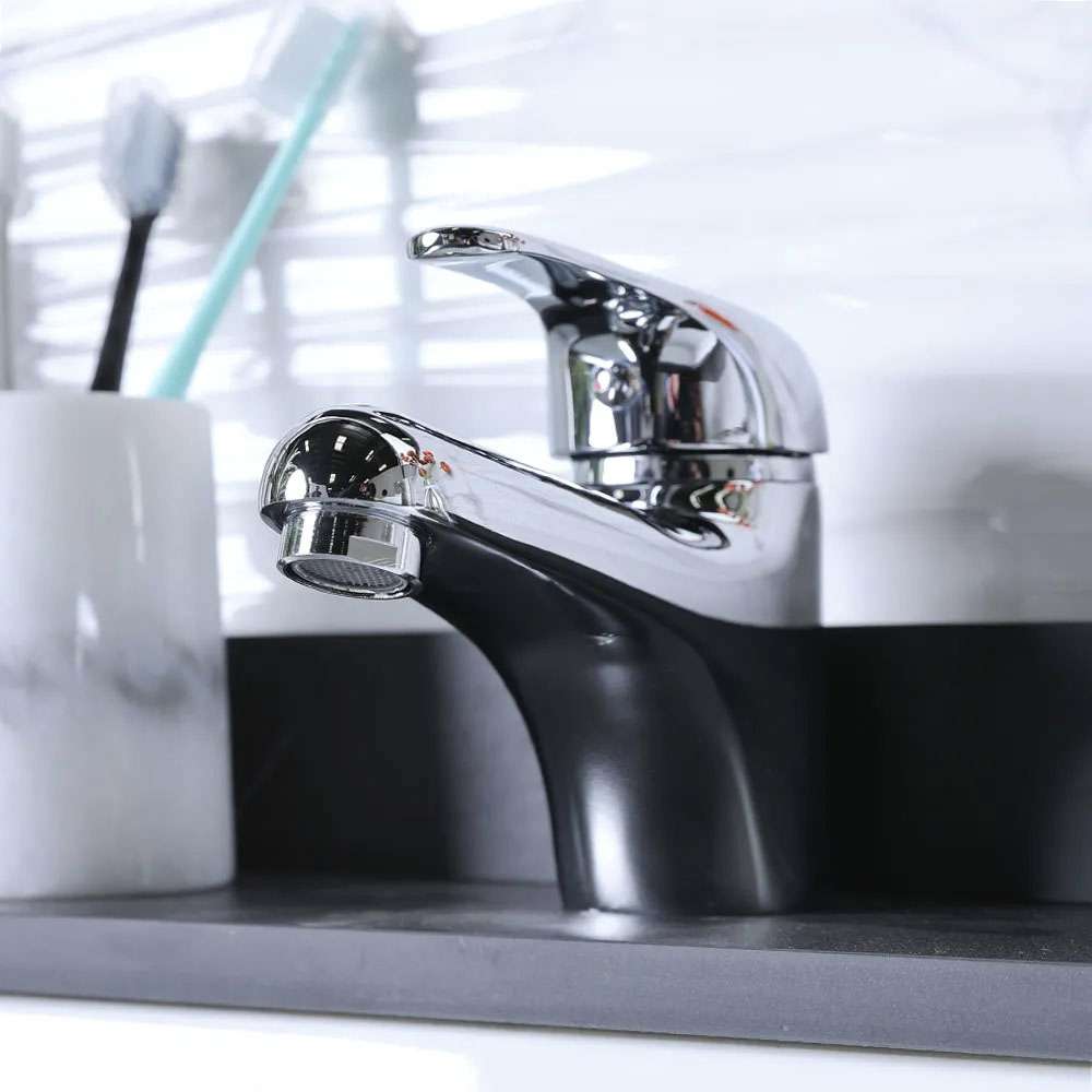 Milano Queen Basin Mixer Tap with Pop up Waste & Flexible Pipe 2