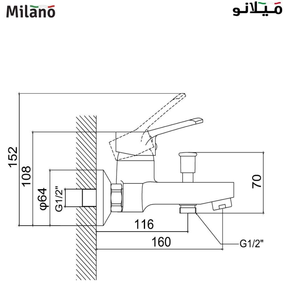 Milano Eco Turbo 140100100646 Bath Shower with Shower Set 4