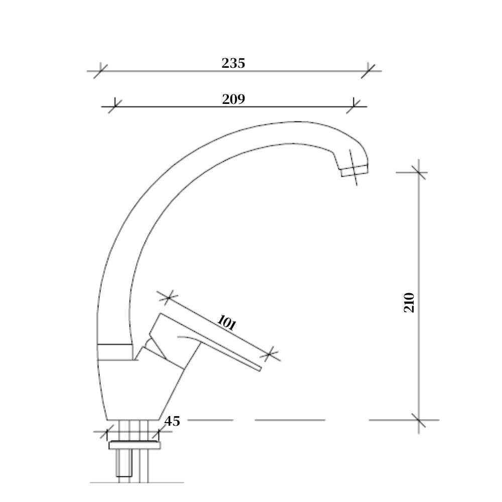 Milano Rami 140100300371 Sink Mixer 1