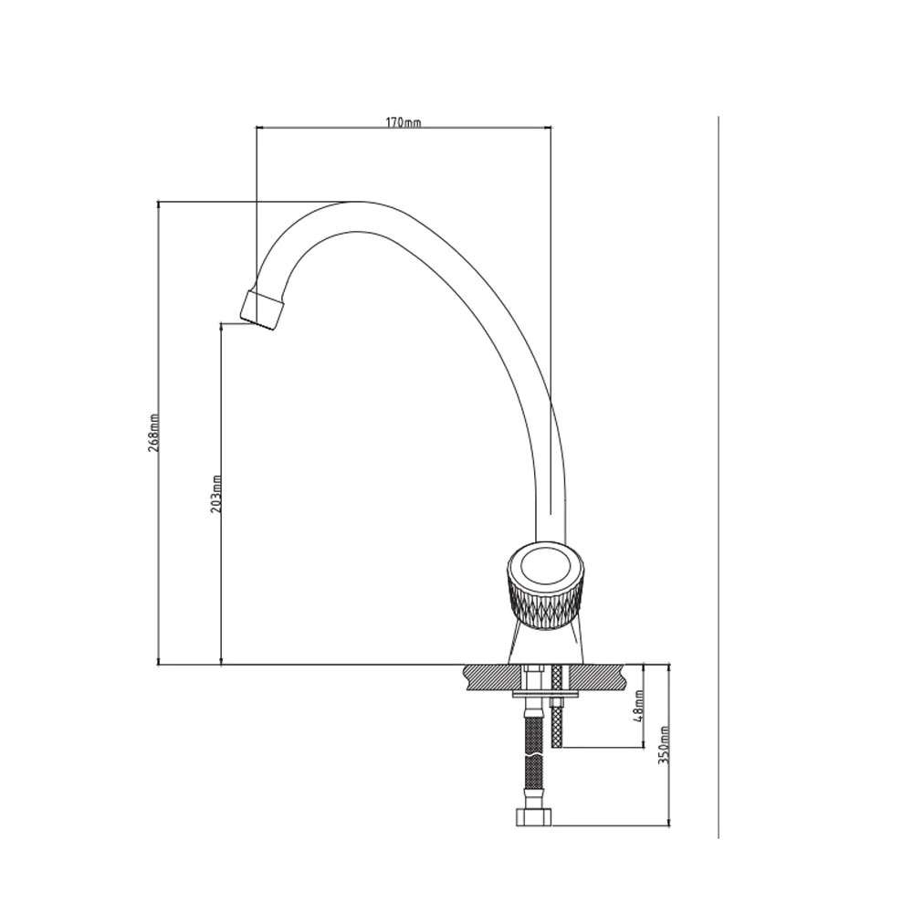 Milano Crown Plus 140100300212 Single Hole Sink Mixer 1