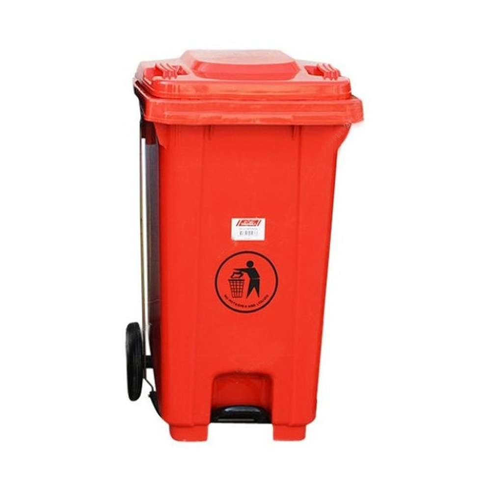 Brooks Pedal Waste Bin BKS-PDL-087 100 Ltrs HDPE Red 0