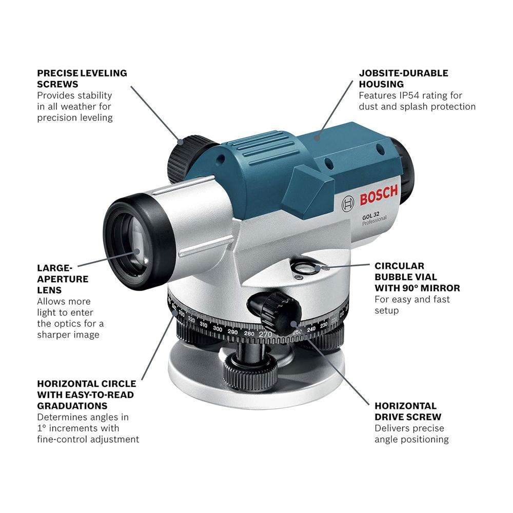 Bosch Professional 601068500 GOL 32D Optical Level 120mm 5