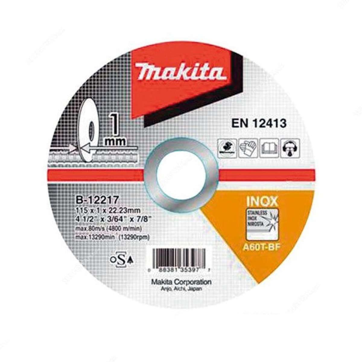 Makita Thin Cutting Wheel B-12201 A60T 100mm 0