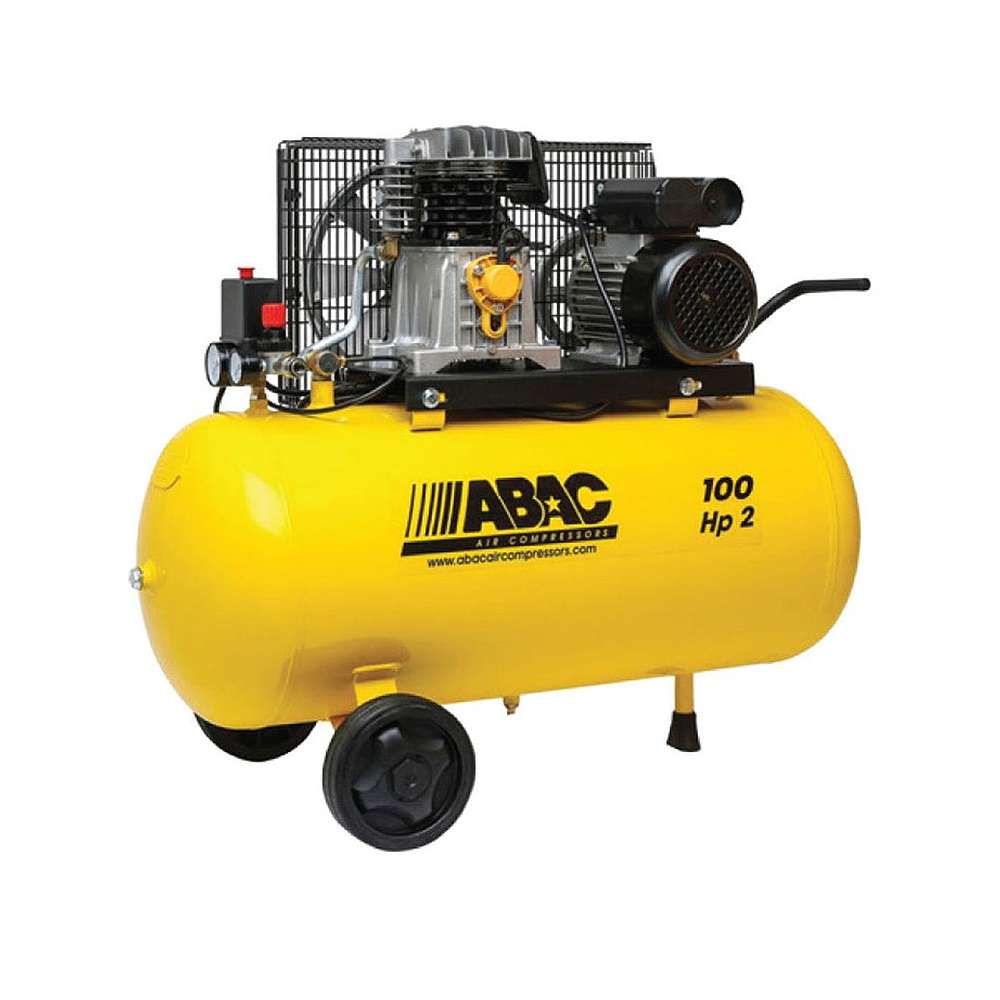 ضاغط الهواء قياس (10Bar) من (ABAC) استطاعة (2HP) حصان باللون الأصفر موديل (A29/100CM2-C)  0