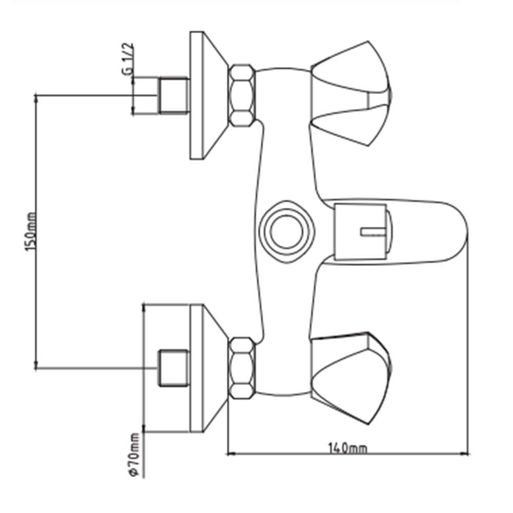 Milano 140100100246 Double Knob Single Lever Bath Mixer 1