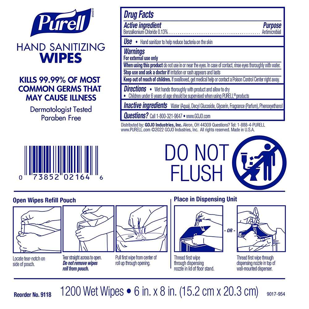 Purell Sanitizing Wipes (White 14.06 x 8.25 x 11.44" 2.81 Kg) - 2 Pieces 4