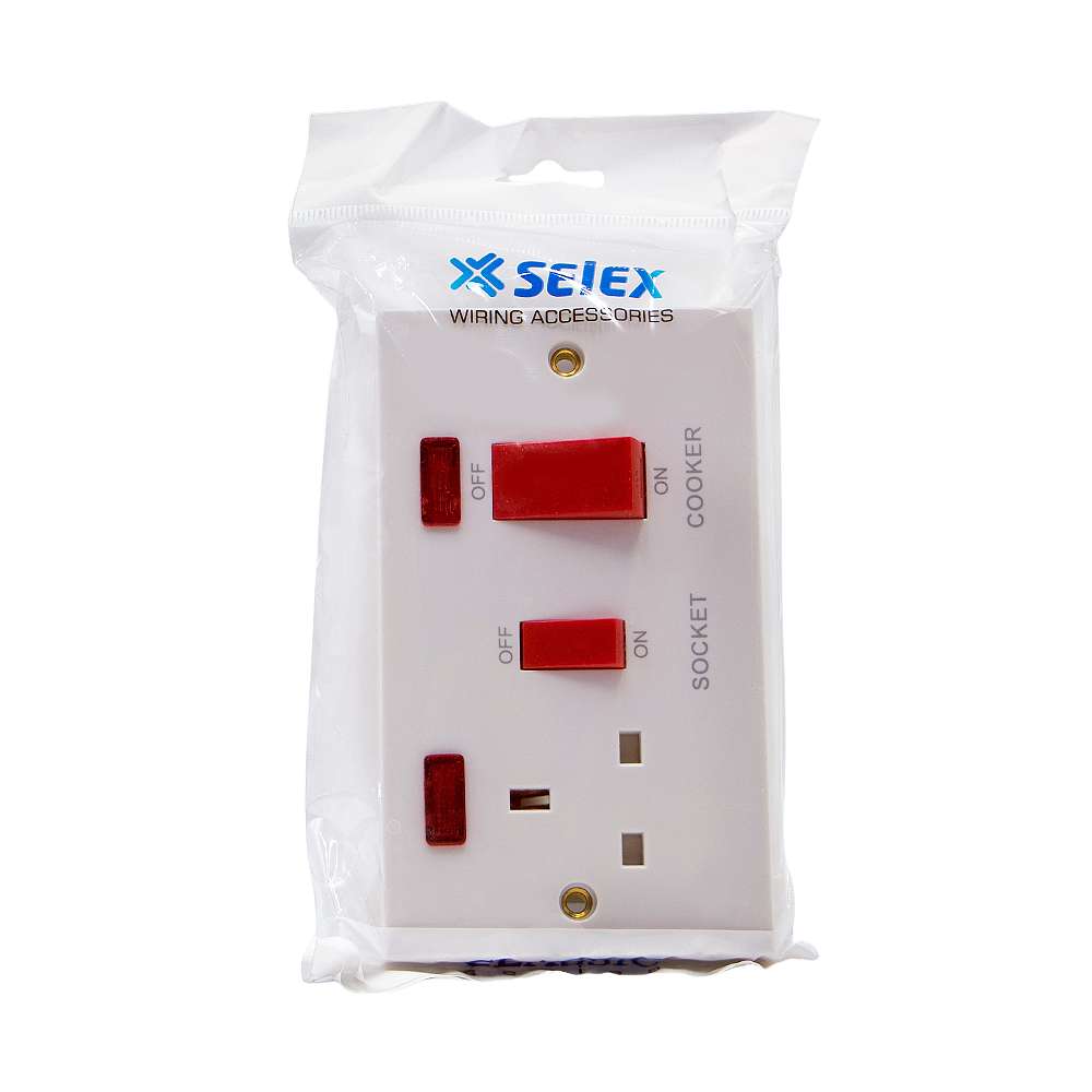 مقبس كهربائي ومفتاح مزدوج خاص بالطباخ من (SELEX) قياس (45A) 2