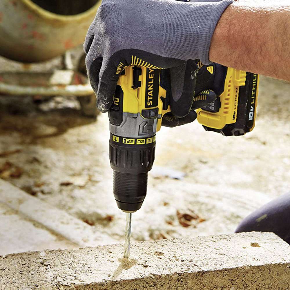 Stanley 18V 2Ah Li-Ion Hammer Drill LED Light 5