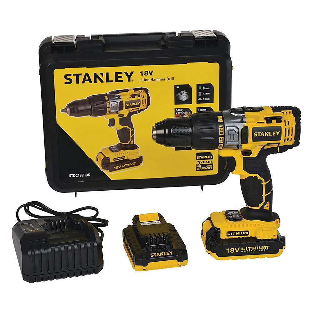 Stanley 18V 2Ah Li-Ion Hammer Drill LED Light 9