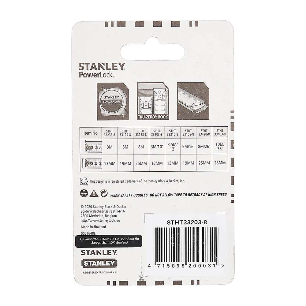 Stanley STHT33203-8 3m Powerlock Measuring Tape 3