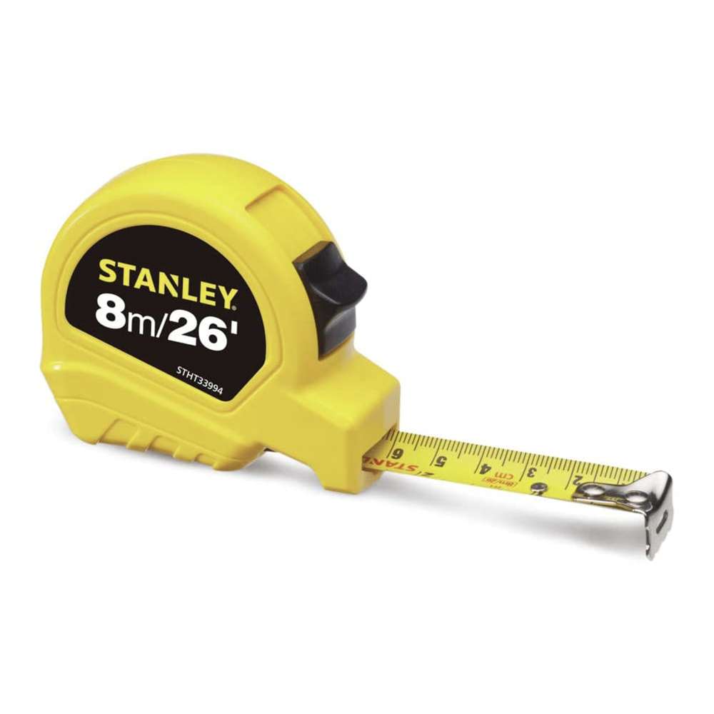 Stanley STHT33994-8 8m Stainless Steel Yellow Measuring Tape 0