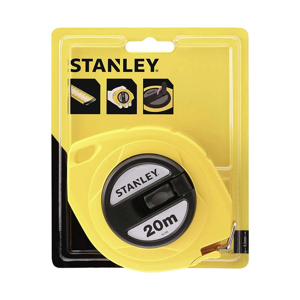 Stanley 0-34-105 20m 9.5mm Stainless Steel Yellow Closed Measuring Tape 1