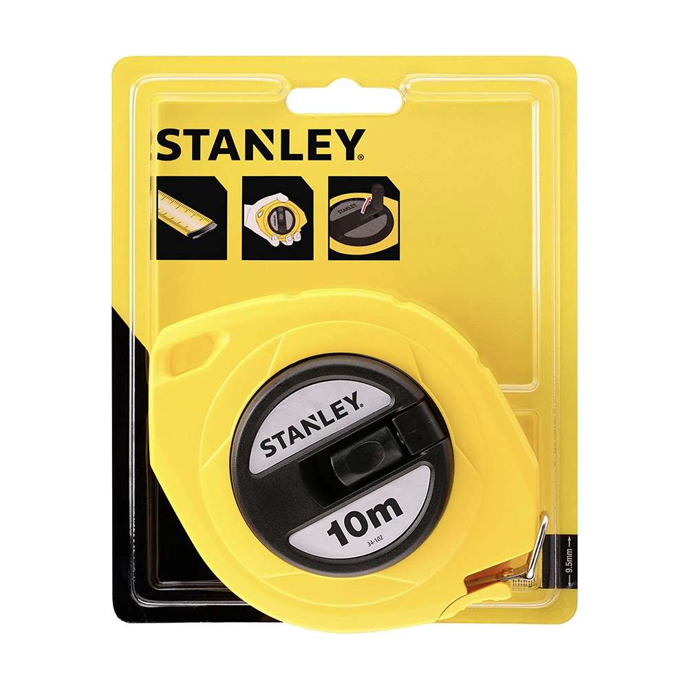 Stanley 0-34-102 10m 9.5mm Stainless Steel Yellow Closed Measuring Tape 0