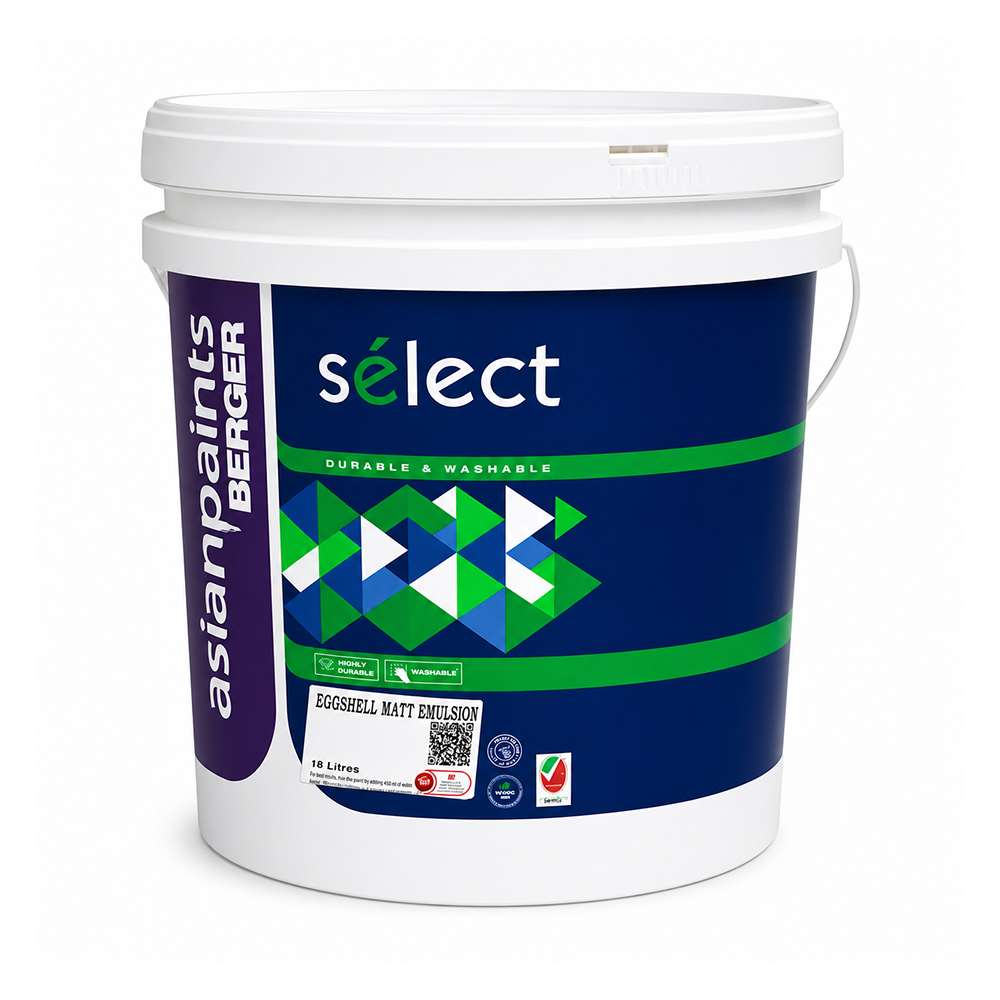 Asian Paints Berger 18L Select Eggshell Matt Emulsion 800 - White