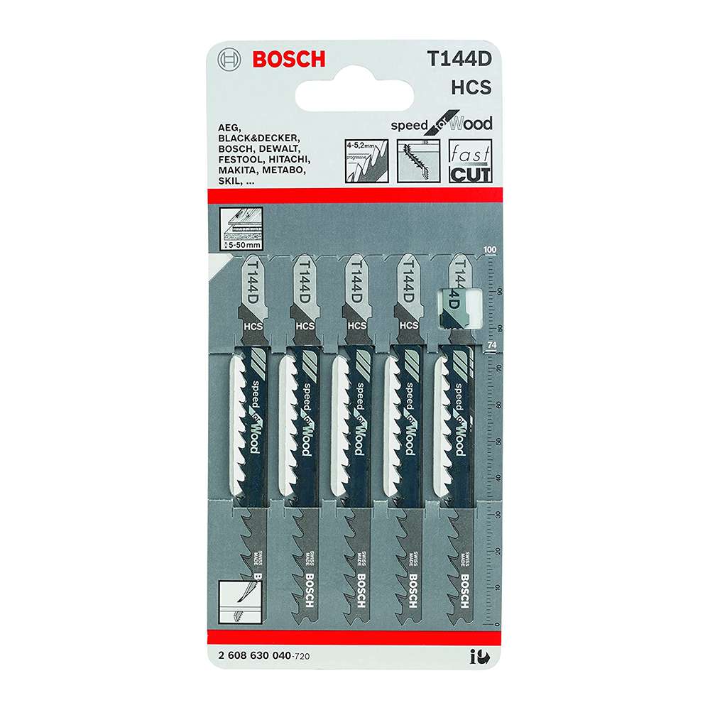  منشار القطع السريع للأخشاب ( T 144 D ) ( 2608630040 ) من ( Bosch ) - ( عبوة من 5 قطع )  0