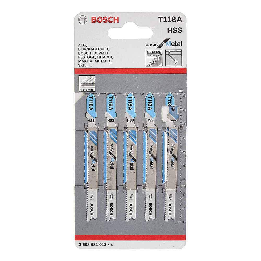 Bosch 2608631013 T-118A Metal Jigsaw Blade Set – 5 Pcs/Pack 0