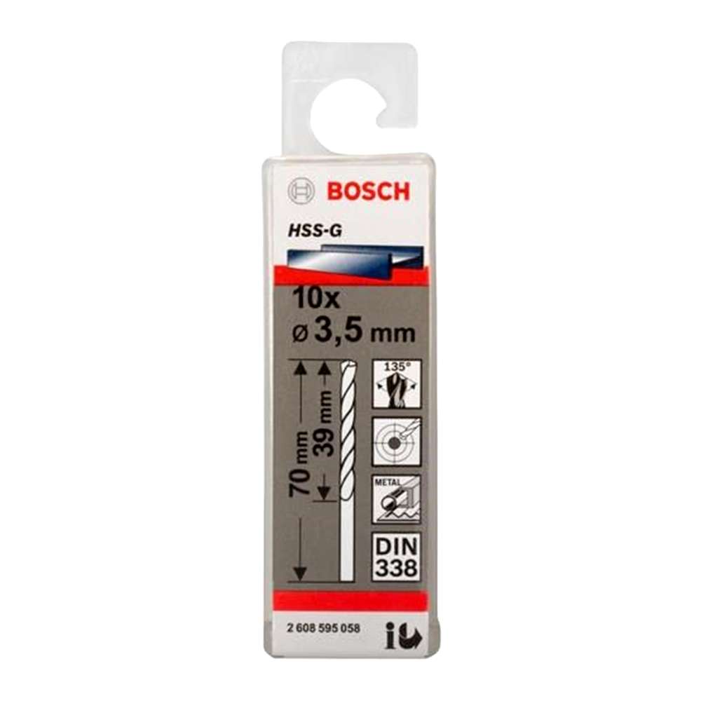 Bosch 2608595058 HSS-G Metal Drill Bit DIN 338 3.5mm - Per Pack 1
