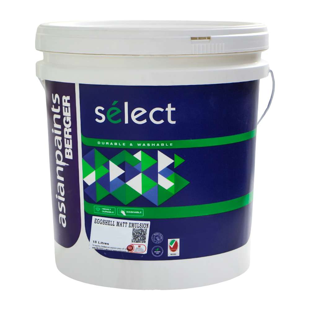 Asian Paints Berger Select Eggshell Emulsion Matt 18L Traffic White 0