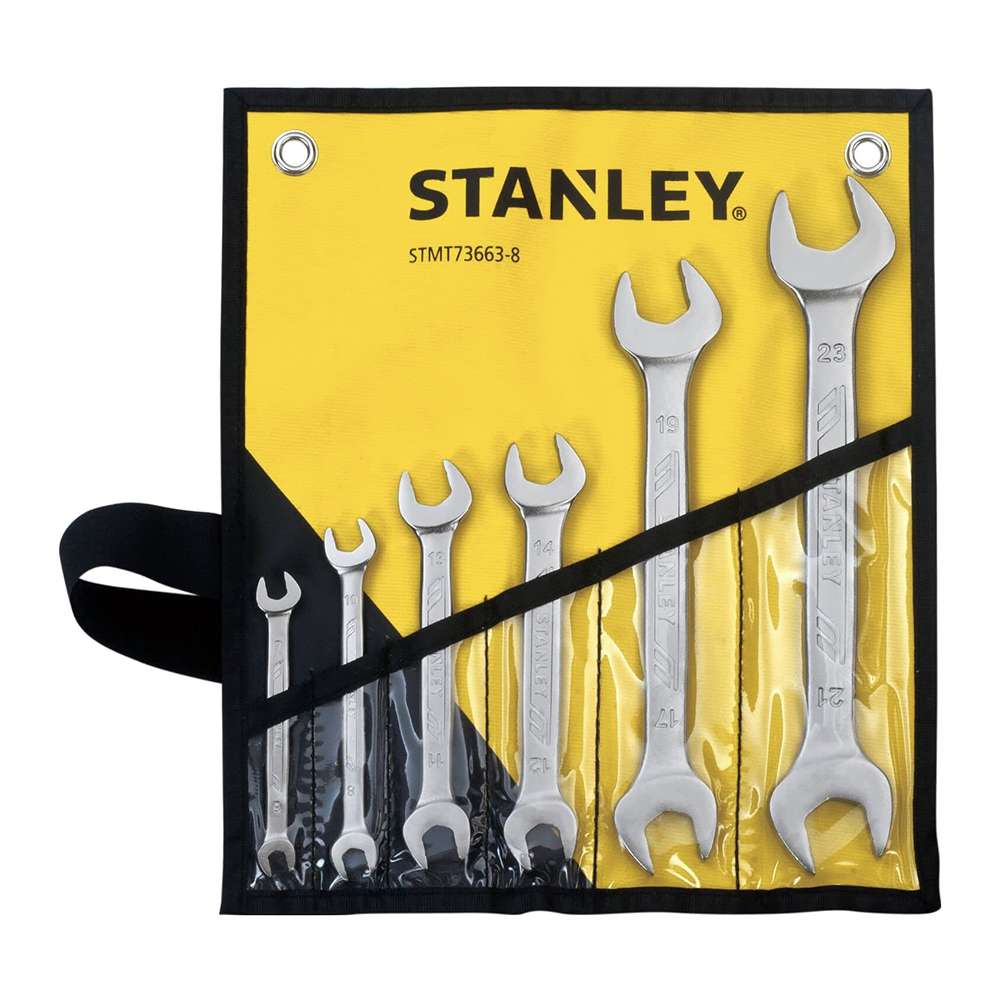 طقم مفاتيح ستانلي بطرفين مفتوحين ضمن حقيبة مكونة من ست قطع موديل (STMT73663-8) 0