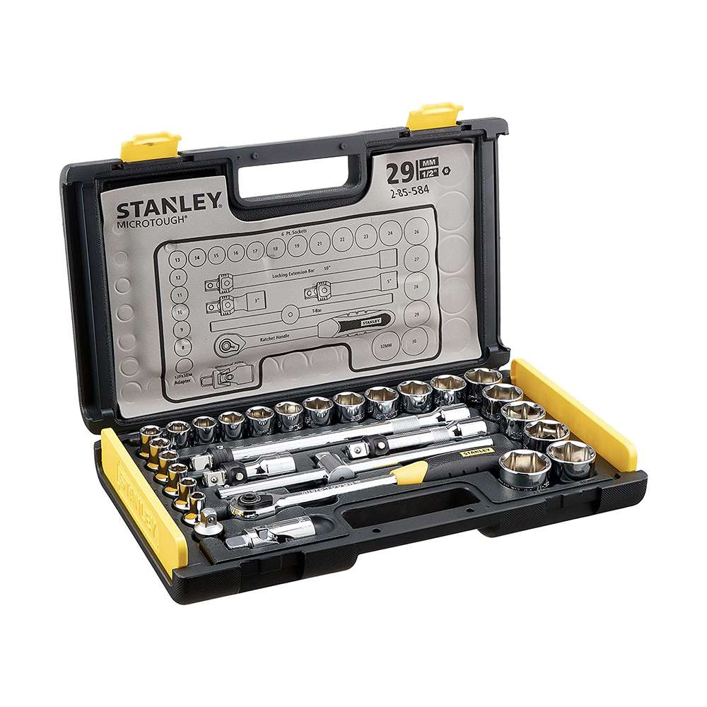 مجموعة رؤوس الفك المترية Stanley قياس 1/2" المكونة من 29 قطعة 2-85-584 المزدوجة المواد 0