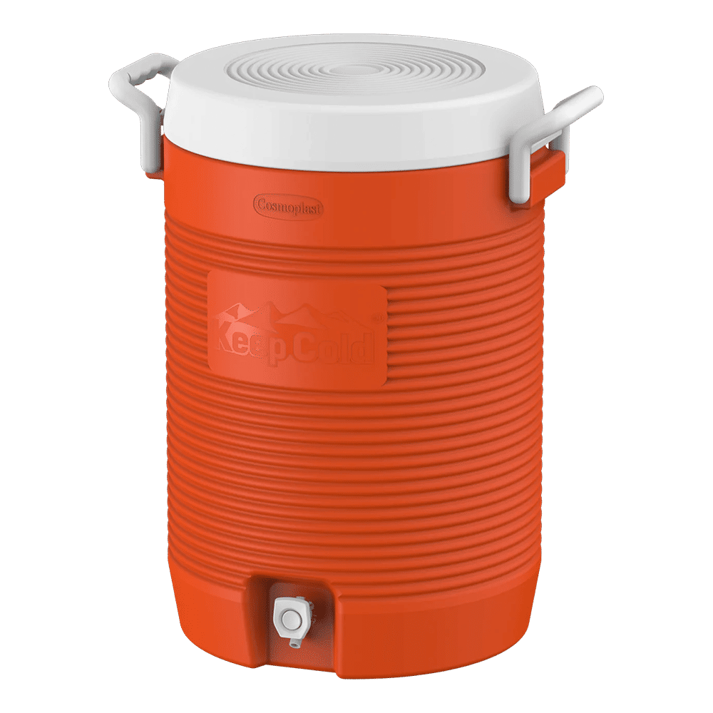 Cosmoplast, 20L Keep Cold Water Cooler Maintains Beverage Temperature Up to 13 Hours, Orange