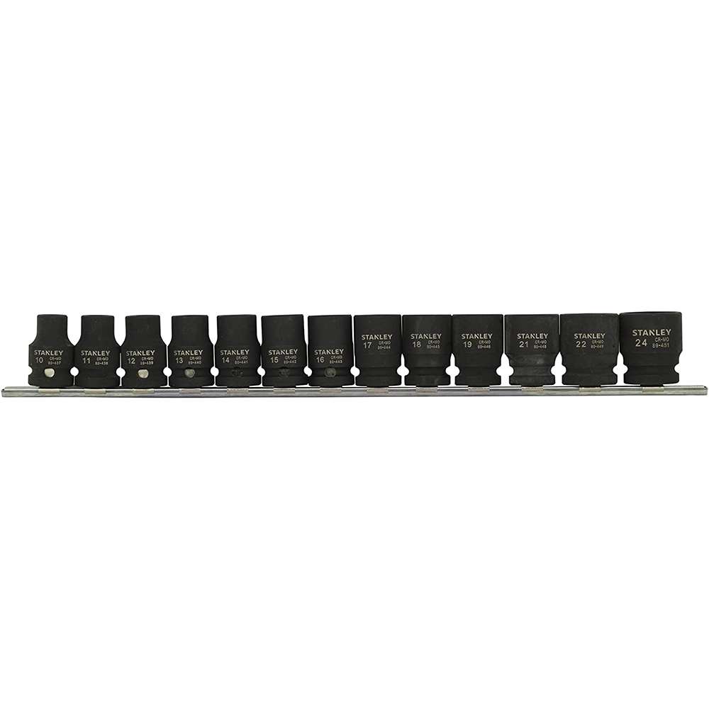 طقم رؤوس فك من 13 قطعة من Stanley قياس 1/2" و المقاوم للصدم STMT73916-8 0
