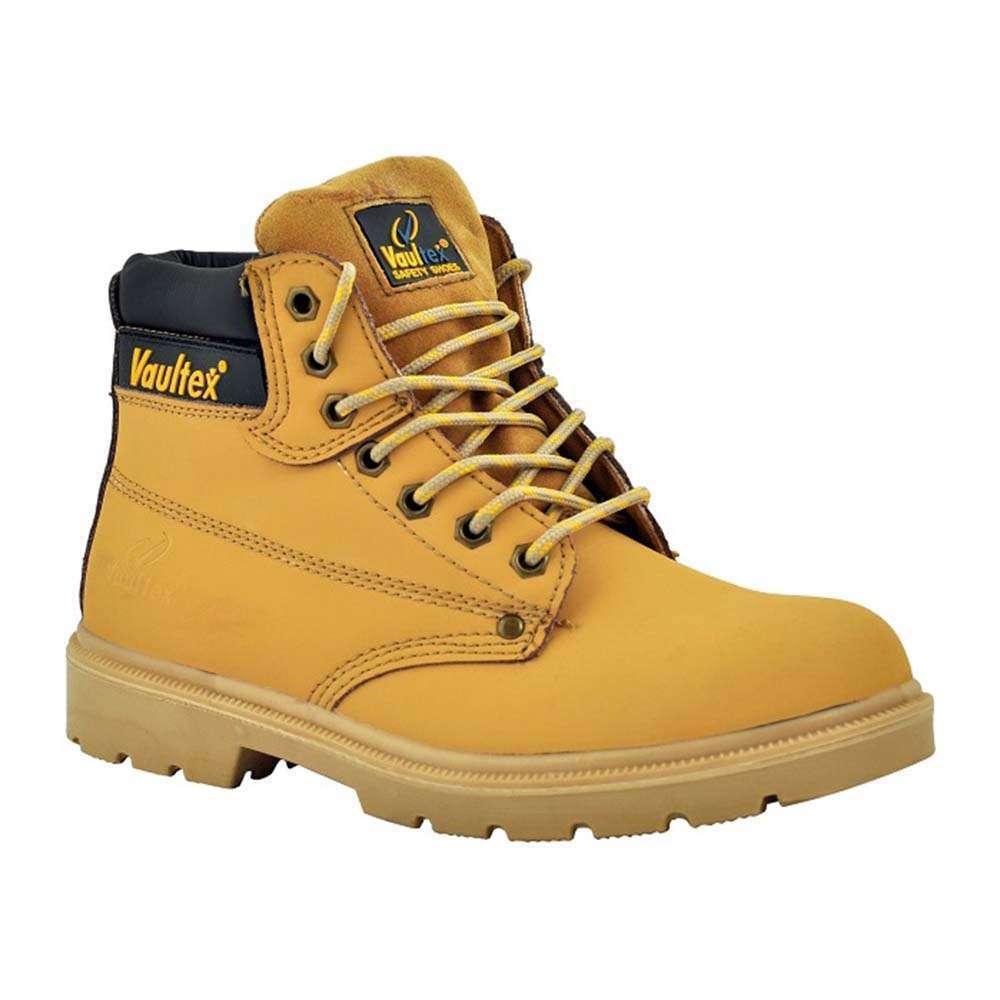 Vaultex 11K High Ankle Steel Toe Safety Shoes, Honey, 42 1