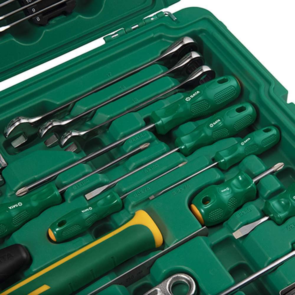 SATA 3/8"" Drive 6 Point Metric Mechanic`s Tool Set -58Pcs 3