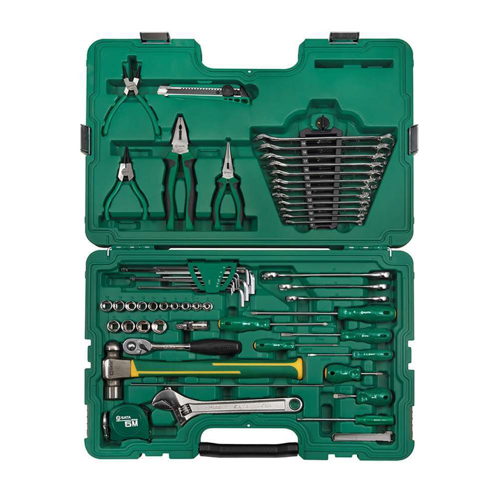 SATA 3/8"" Drive 6 Point Metric Mechanic`s Tool Set -58Pcs 5