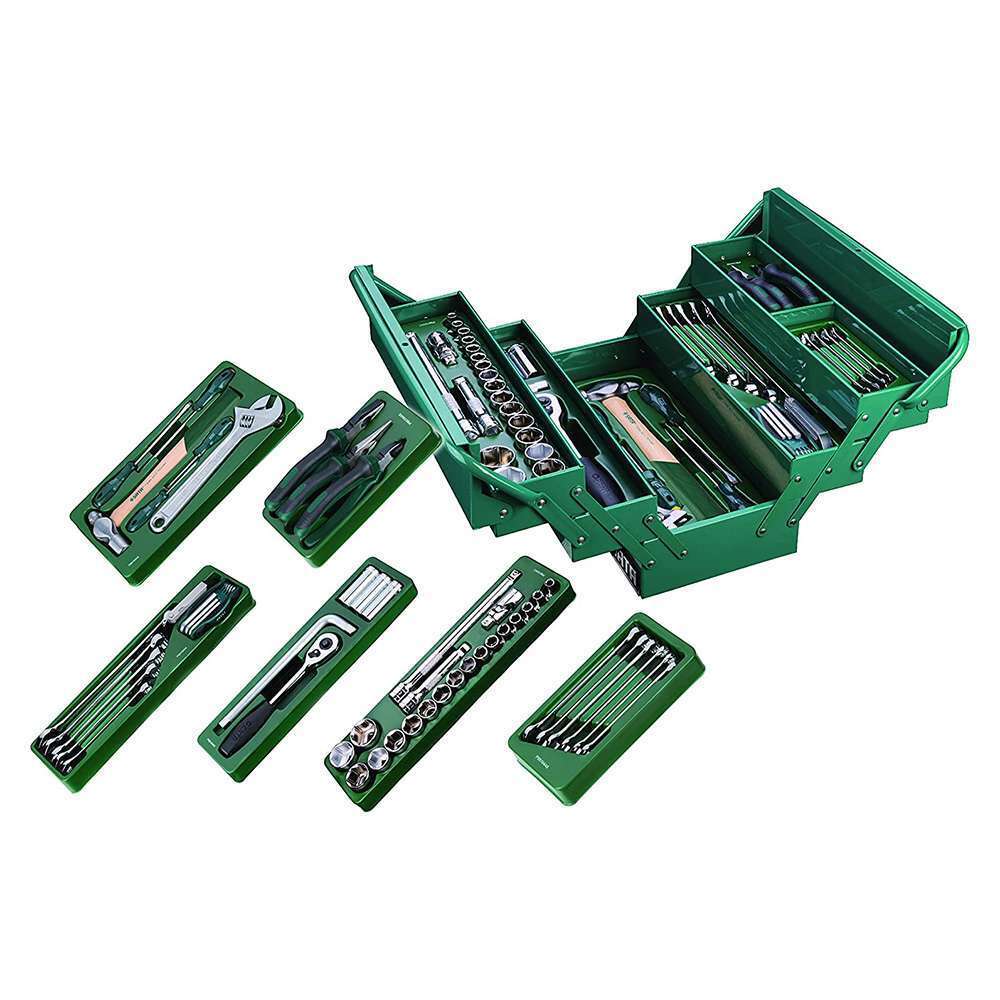 SATA 1/2" Drive 6 Point Metric Cantilevel Tool Box and Tray Set -70Pcs 2