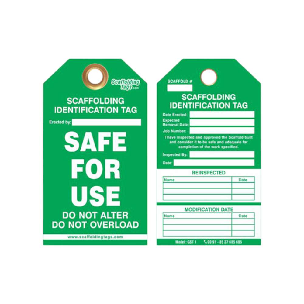 Scafolding Tag With Holder, Green - Per Pkt 0