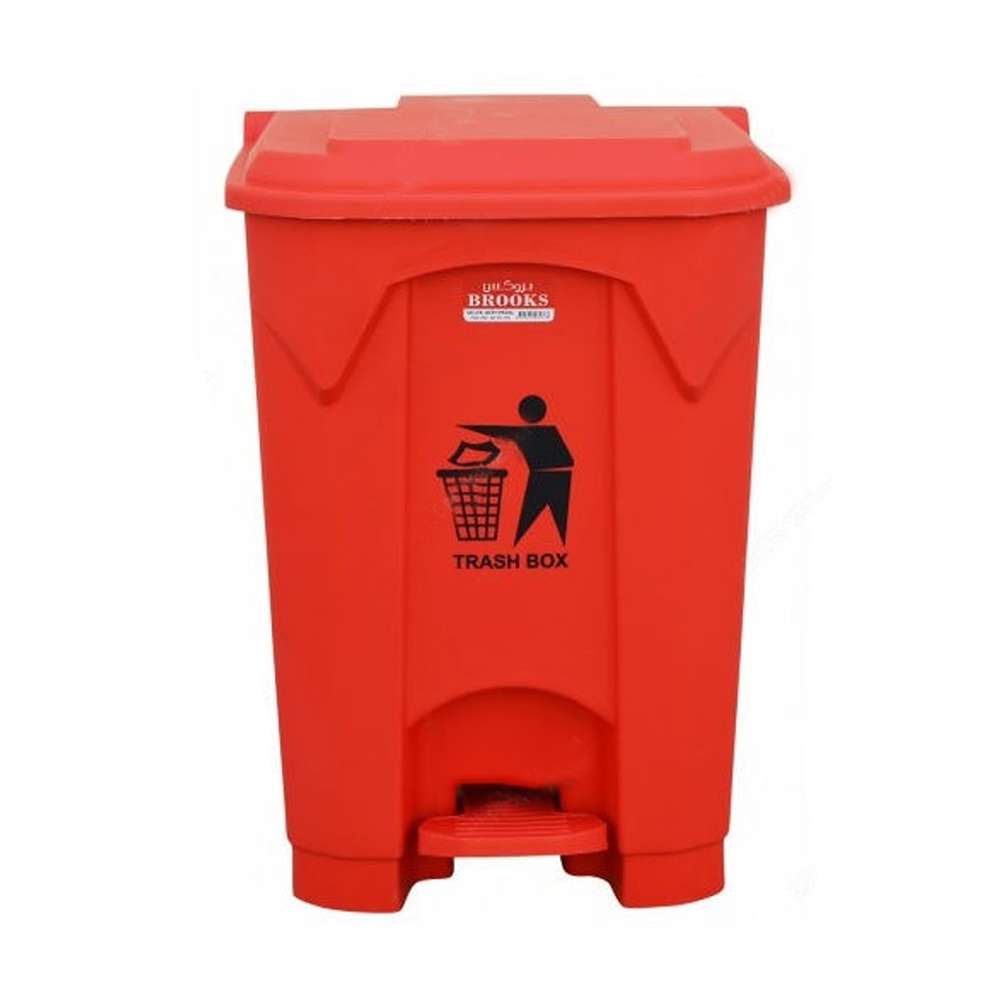 Brooks Pedal Waste Bin BKS-PDL-1188 80 Ltrs Red 0