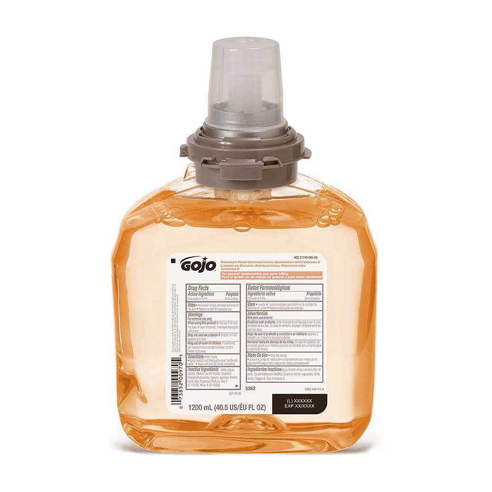 Gojo TFX ABS Plastic Foam Antibacterial Handwash (Orange 1200 ml 2.67 Kg) 0
