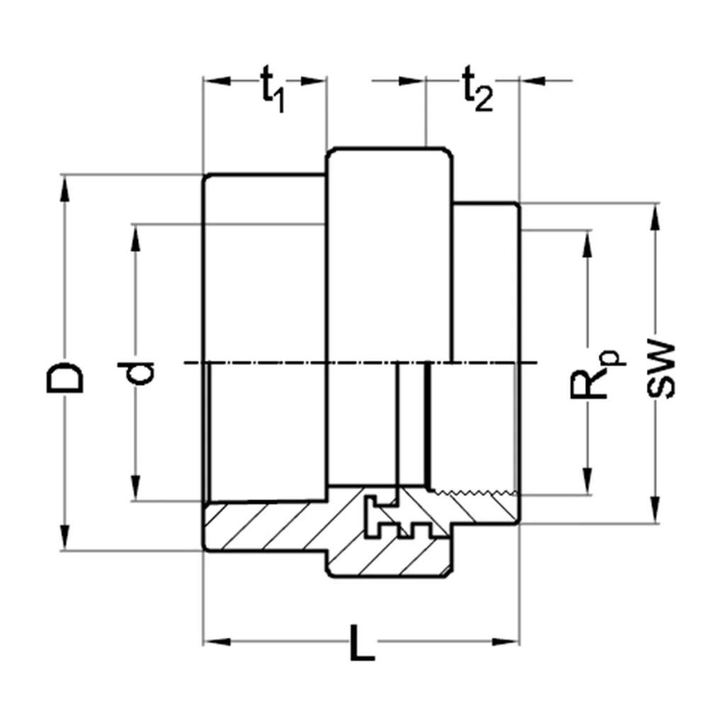Wefatherm 50mm x 1 1/2" PPR Female Adaptor Pipe Fitting 1