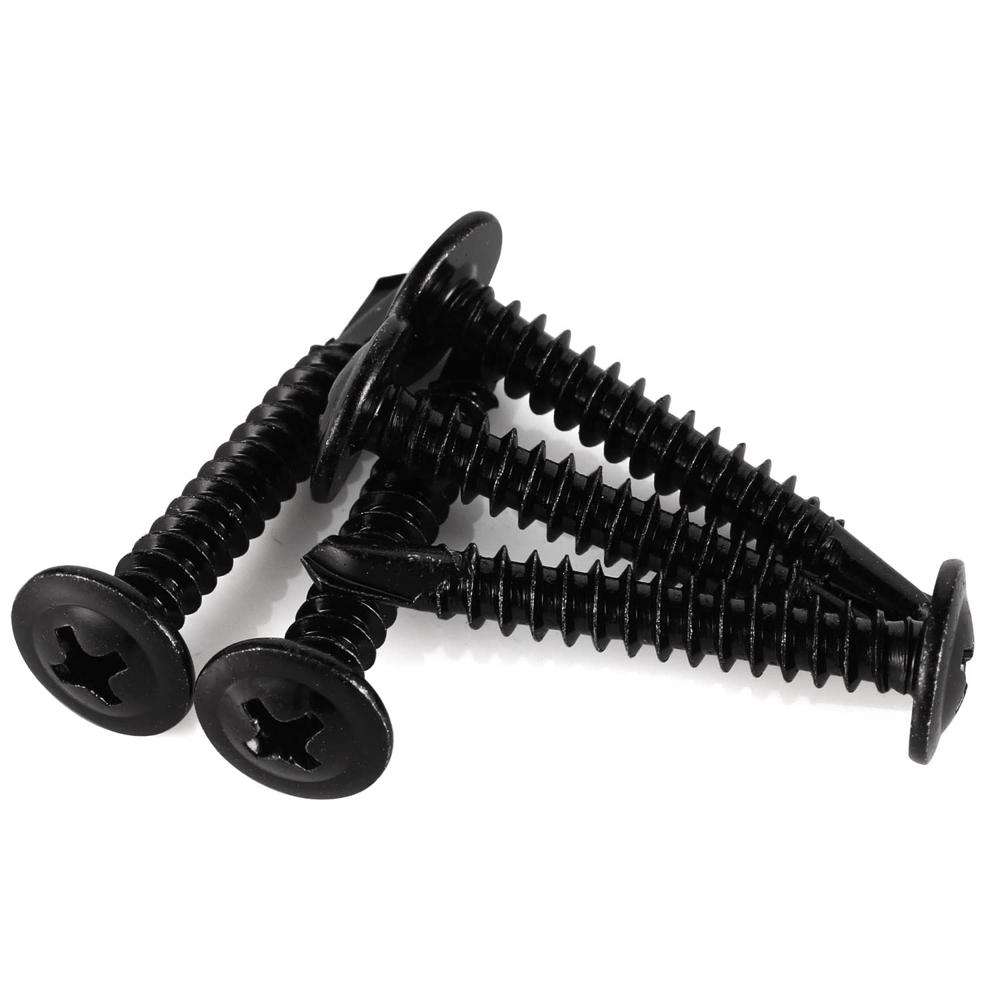 7/16 X 6mm Self Drilling Wafer Head Screw, Black Per Pkt 2
