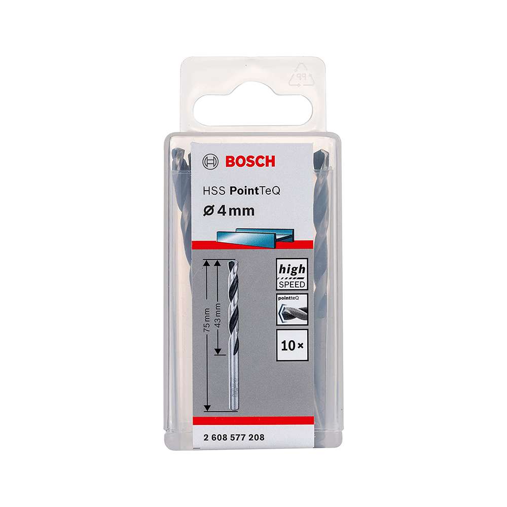 Bosch ( 2608577208) 4mm HSS Twist Drill Bit PointTeq - Pack of 10 6