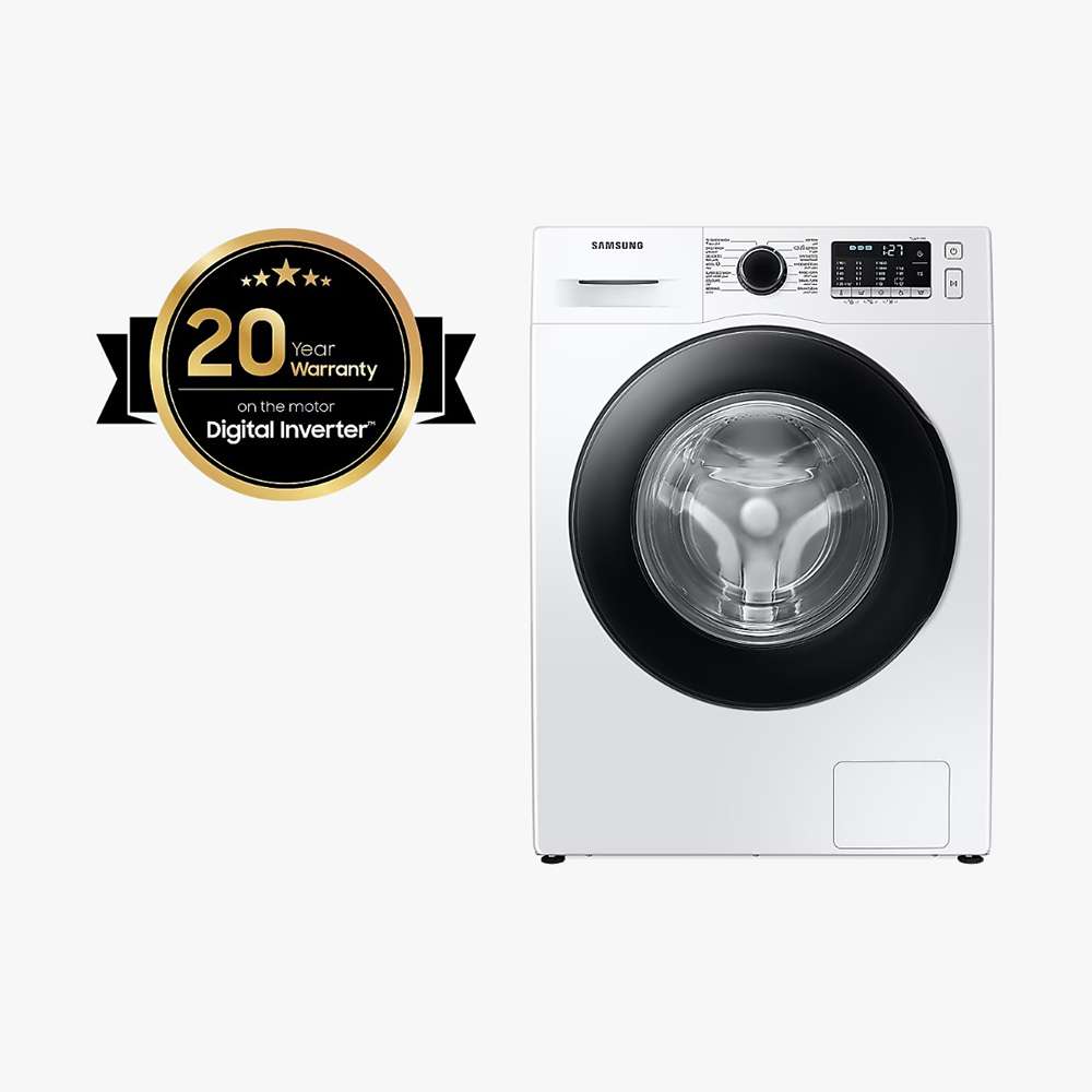 غسالة (Samsung) سعة (8Kg) ذات التحميل الأمامي باللون الأبيض بنظام البخار (Hygiene Steam) موديل (WW80TA046AE) 0