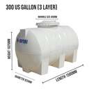 Dubai Polymer Water Tank Horizontal  3 Layer, 300 US Gallon, Space Saving Multi Layer Water Storage for Roof/Truck 1