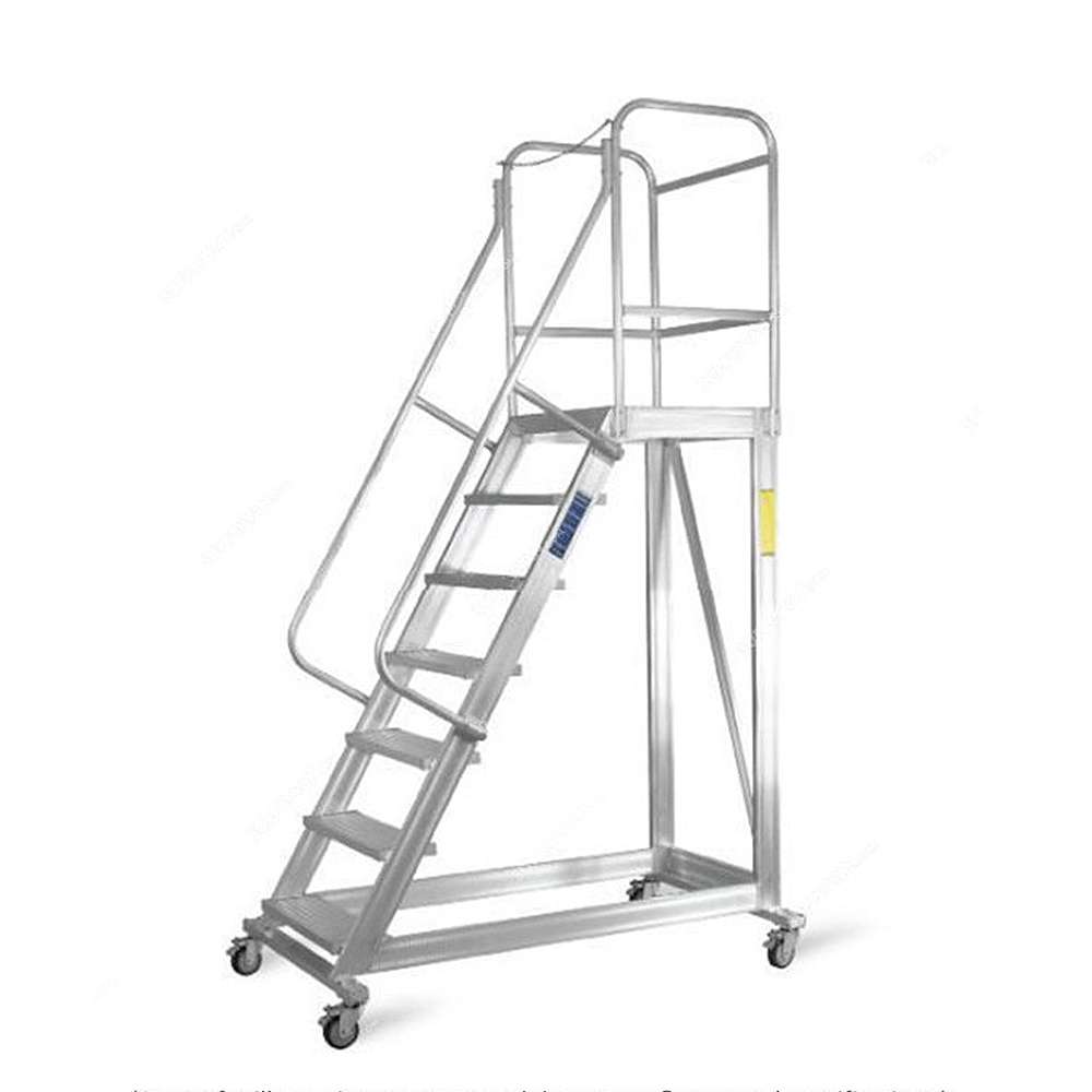 Topman 7 Steps Aluminium Rolling Staircase RSAL7 250 Kg Loading Capacity 0