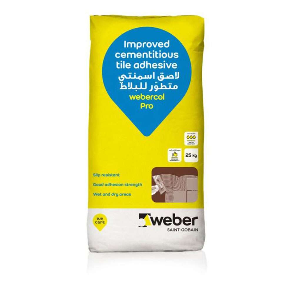Weber Webercol Pro High-Performance Tile Adhesive White - 25Kg - For Large-Format Porcelain Tiles