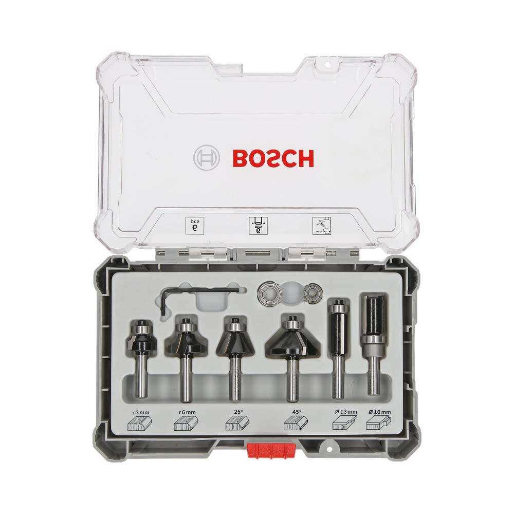 Bosch Professional 2607017468 Trim & Edge Router Bit Set - 6 Pcs/Set 0